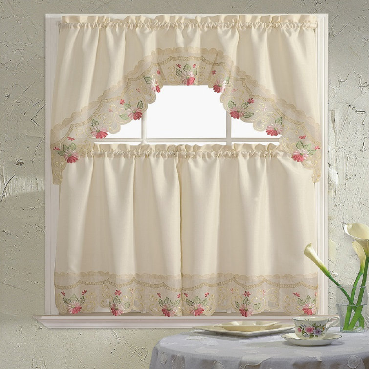Ophelia & Co. Melendez Floral Swag Kitchen Curtain & Reviews Wayfair